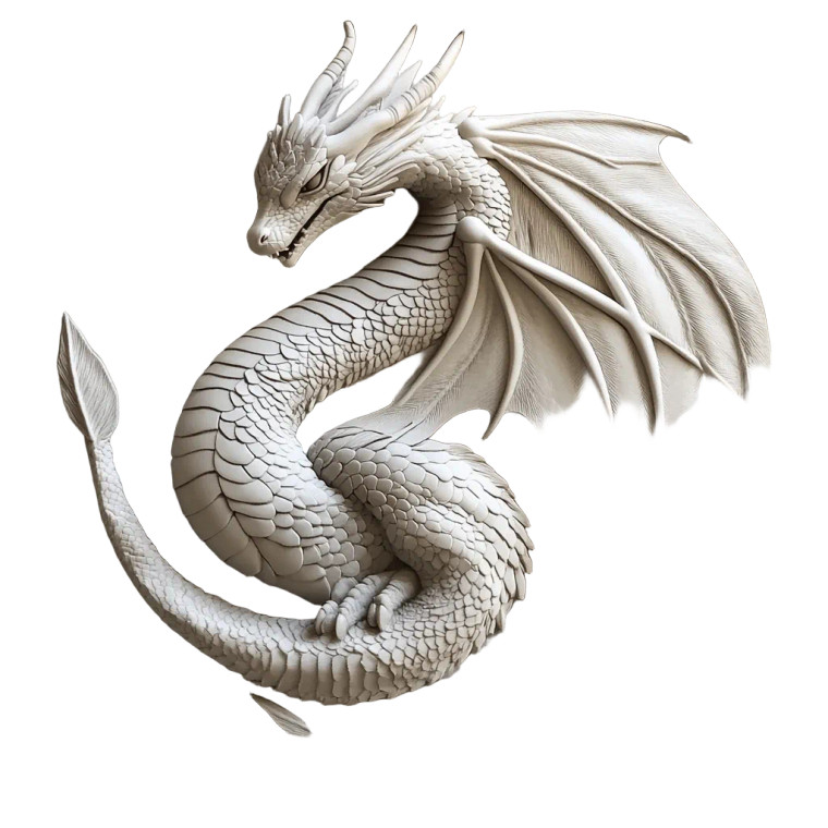 Fantasy Dragon Relief V2 Vinyl Car Decal Sticker – Waterproof & UV-Resistant 8"