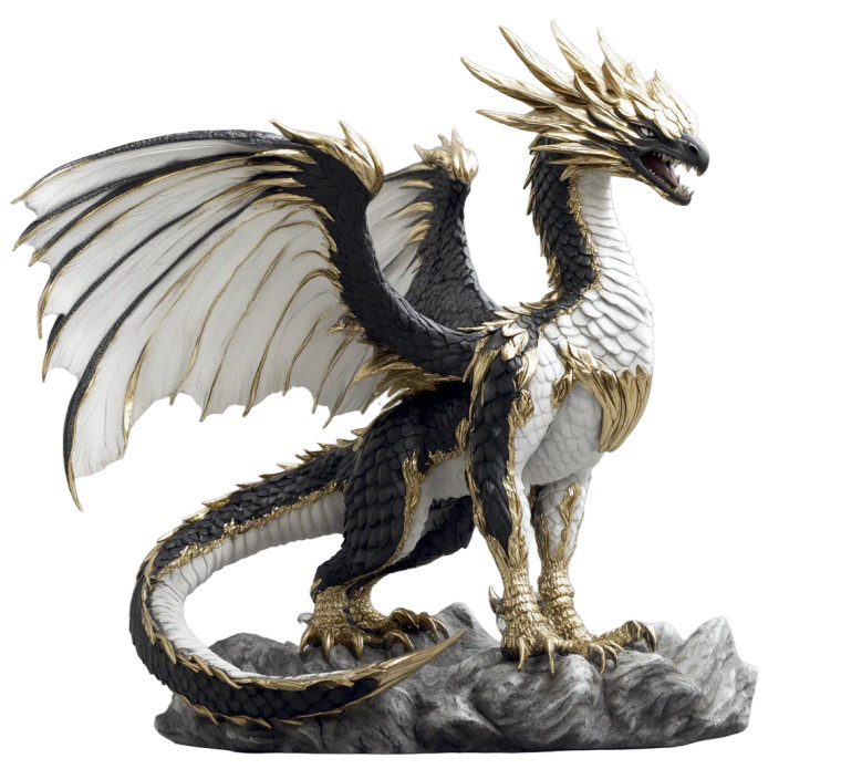 Fantasy Dragon Statue Vinyl Car Decal Sticker – Waterproof & UV-Resistant 8"