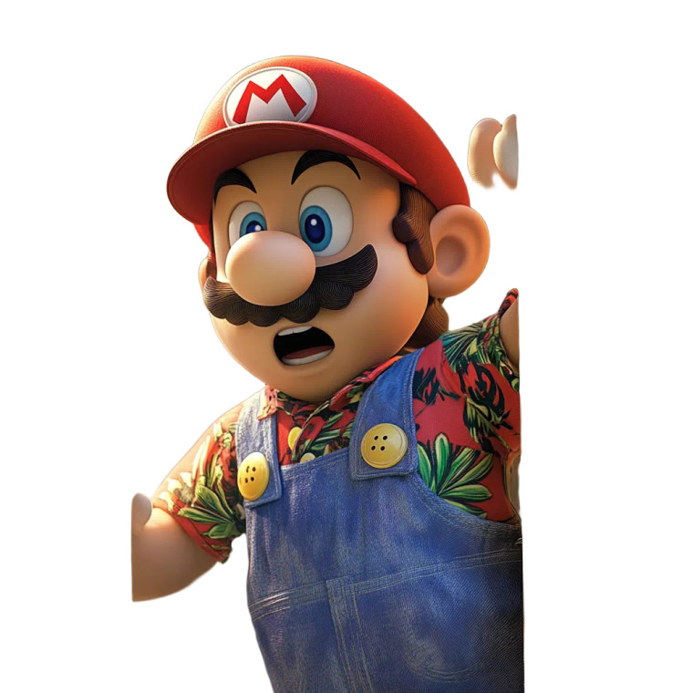 Surprised Super Mario Vinyl Car Decal Sticker – Waterproof & UV-Resistant 8"