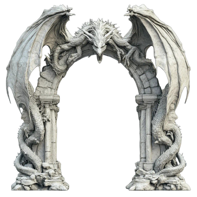 Dragon Arch Vinyl Car Decal Sticker – Waterproof & UV-Resistant 8"