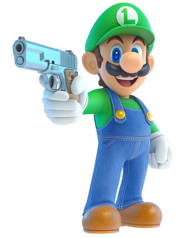Luigi With Pistol V3 Vinyl Car Decal Sticker – Waterproof & UV-Resistant 8"