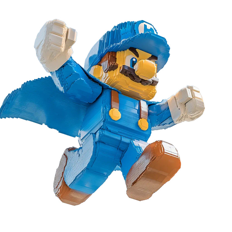 Voxel Super Mario Vinyl Car Decal Sticker – Waterproof & UV-Resistant 8"