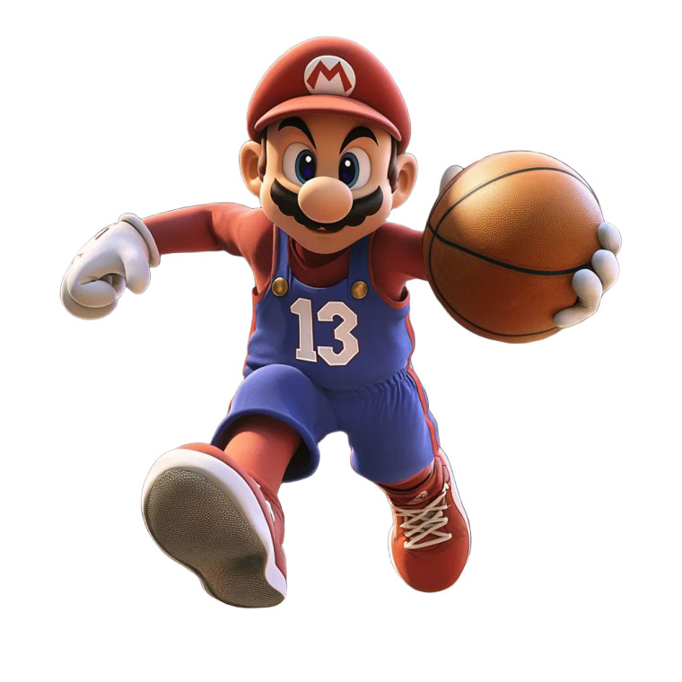Mario Basketball 13 Vinyl Car Decal Sticker – Waterproof & UV-Resistant 8"