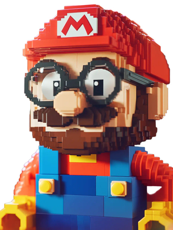 Uncle Mario Lego Vinyl Car Decal Sticker – Waterproof & UV-Resistant 8"