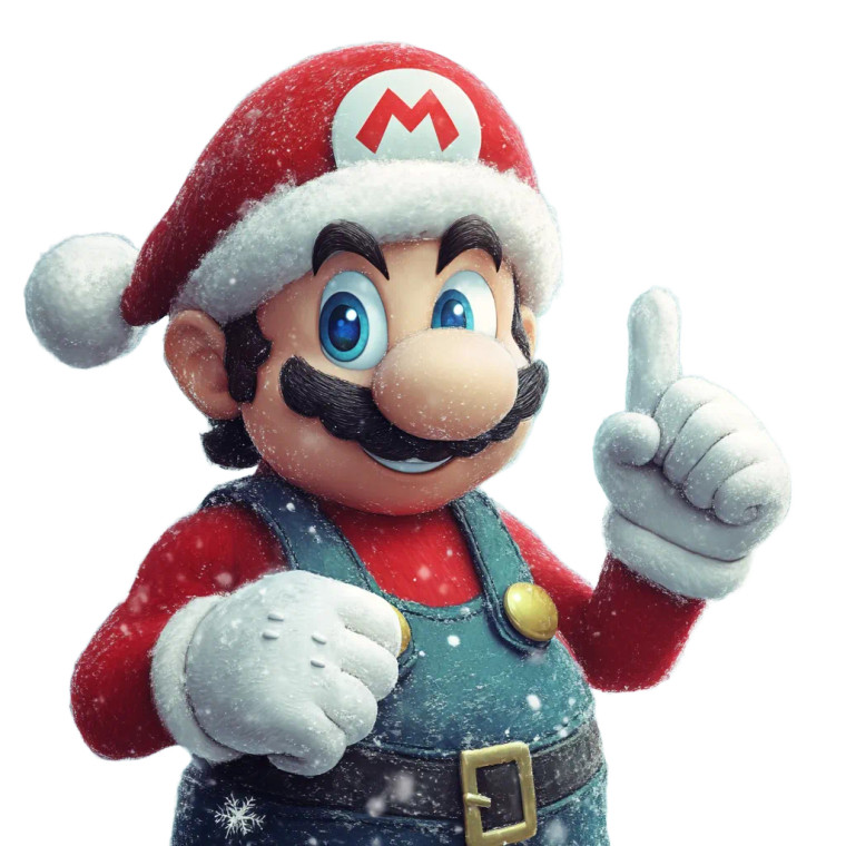 Mario Bros Christmas Vinyl Car Decal Sticker – Waterproof & UV-Resistant 8"