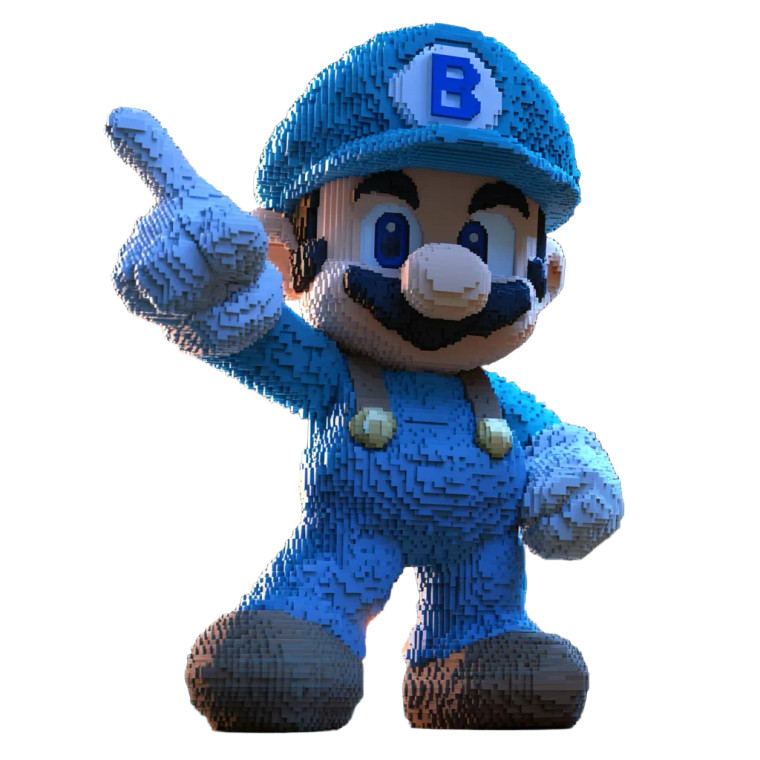 Voxel Super Mario V2 Vinyl Car Decal Sticker – Waterproof & UV-Resistant 8"