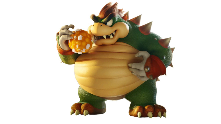 Overweight Bowser Eating Vinyl Car Decal Sticker – Waterproof & UV-Resistant 8"