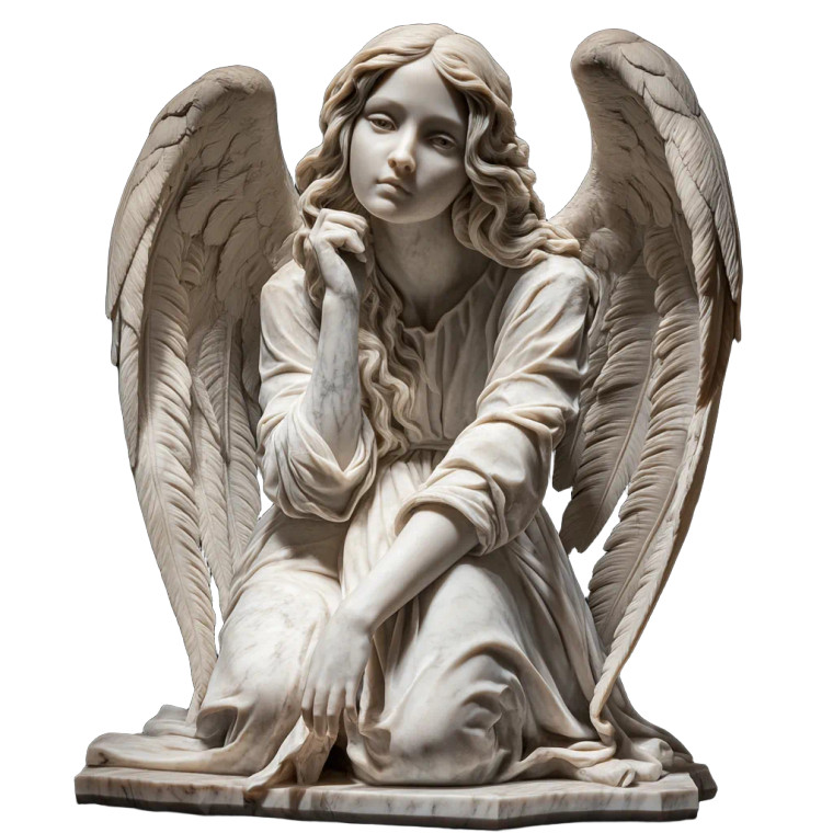 Marble Angel Sculpture V3 Vinyl Car Decal Sticker – Waterproof & UV-Resistant 8"