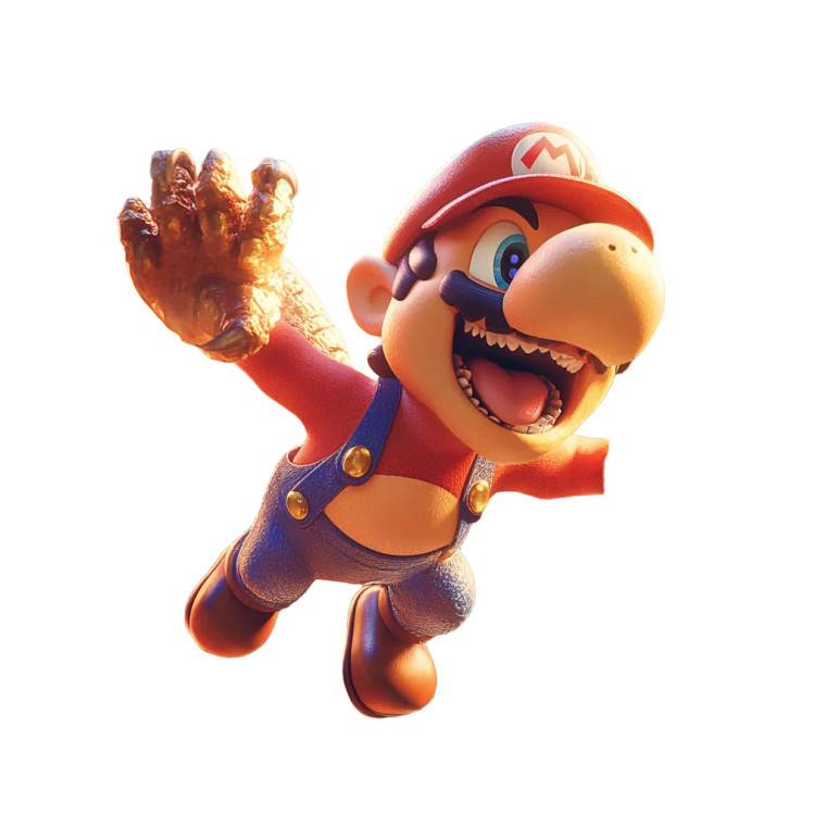 Dino Mario Adventure Vinyl Car Decal Sticker – Waterproof & UV-Resistant 8"