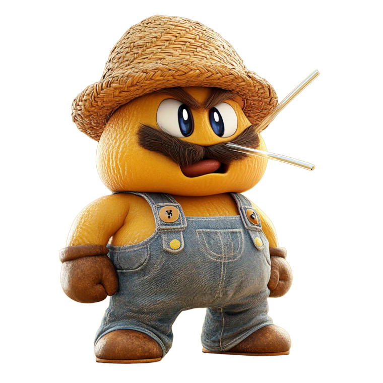 Straw Hat Goomba Vinyl Car Decal Sticker – Waterproof & UV-Resistant 8"