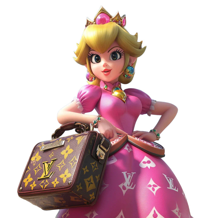 Princess Peach Lv Vinyl Car Decal Sticker – Waterproof & UV-Resistant 8"