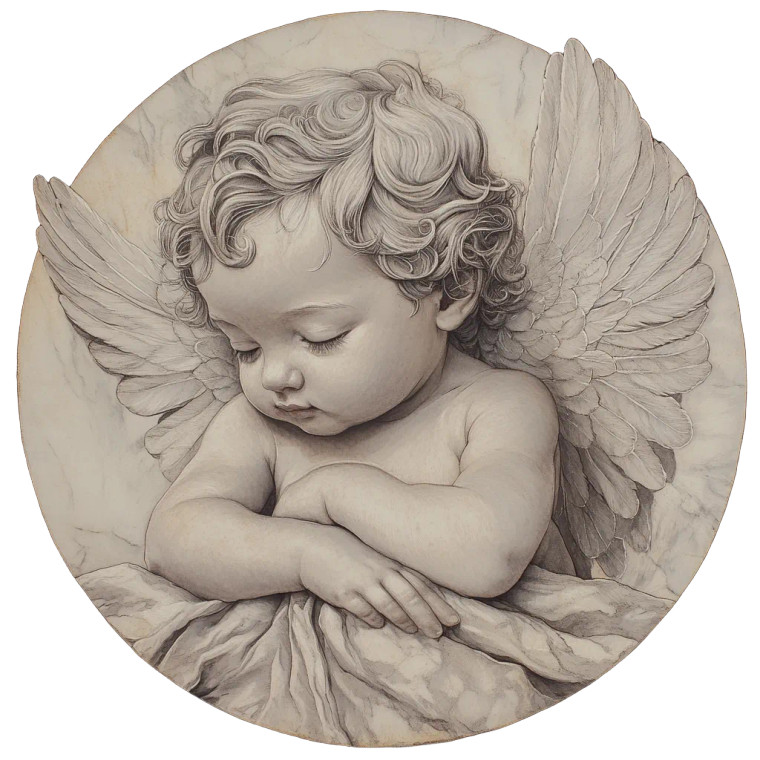 Baroque Cherub Tattoo Vinyl Car Decal Sticker – Waterproof & UV-Resistant 8"