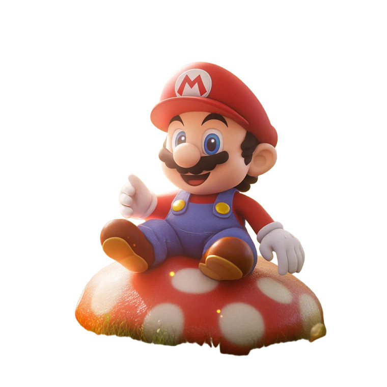 Baby Mario On Mushroom Vinyl Car Decal Sticker – Waterproof & UV-Resistant 8"