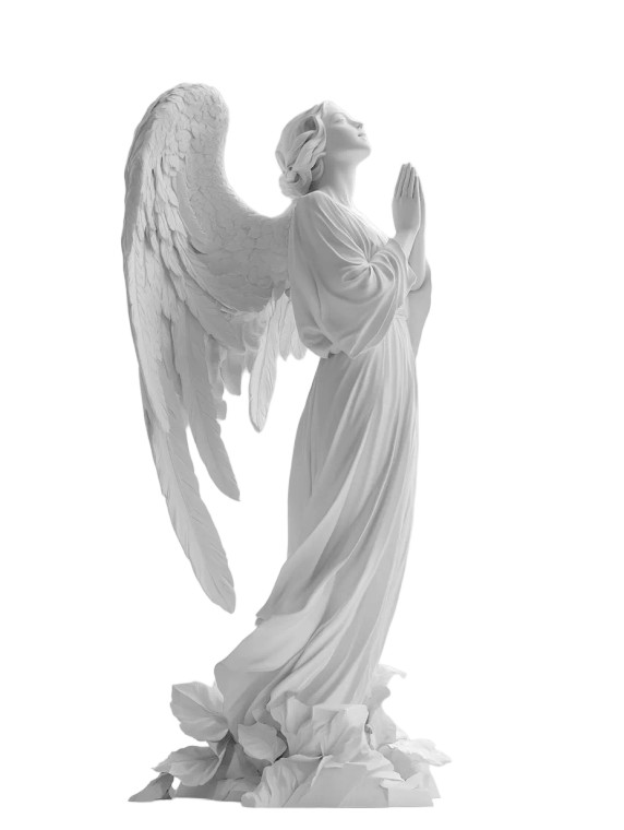 Praying Angel Sculpture Vinyl Car Decal Sticker – Waterproof & UV-Resistant 8"