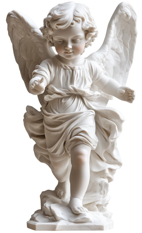 Angelic Child Sculpture Vinyl Car Decal Sticker – Waterproof & UV-Resistant 8"