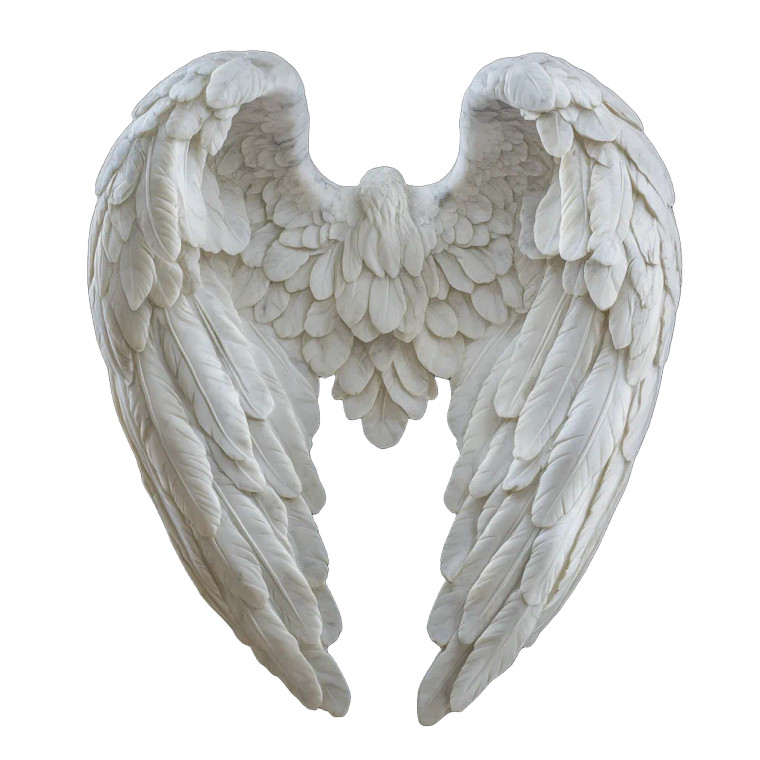 Angel Wings Sculpture Vinyl Car Decal Sticker – Waterproof & UV-Resistant 8"