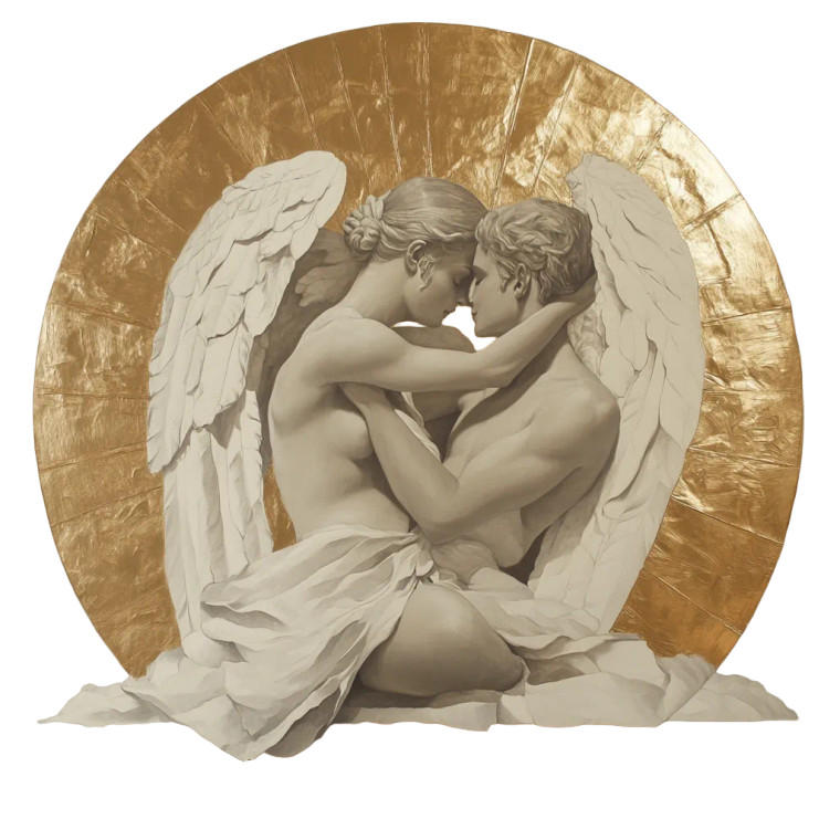 Metallic Cupid Psyche Vinyl Car Decal Sticker – Waterproof & UV-Resistant 8"