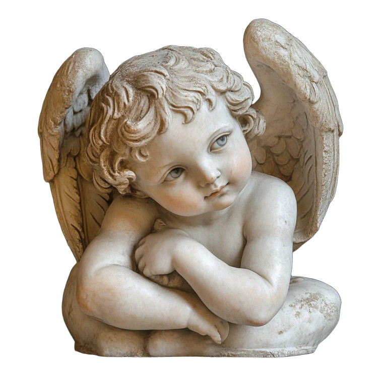 Cherub Leaning Vinyl Car Decal Sticker – Waterproof & UV-Resistant 8"