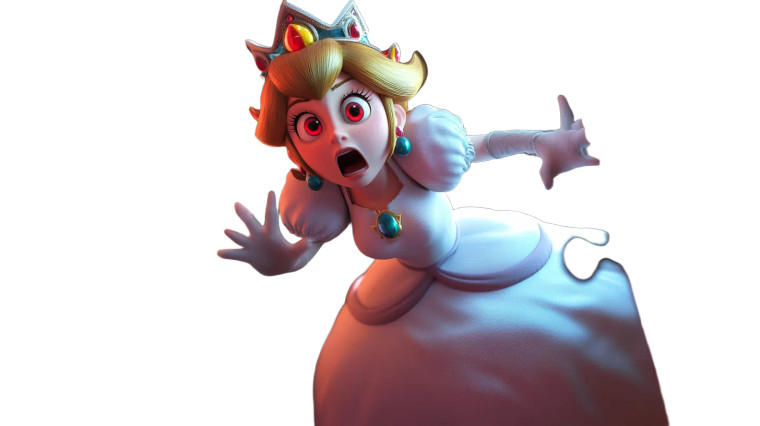 Terrified Princess Peach Vinyl Car Decal Sticker – Waterproof & UV-Resistant 8"