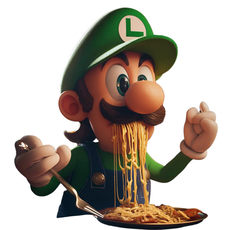 Luigi Eats Vinyl Car Decal Sticker – Waterproof & UV-Resistant 8"