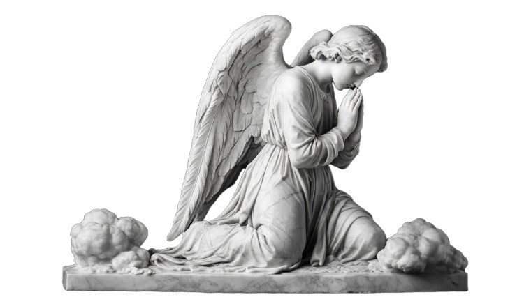 Praying Angel Statue V6 Vinyl Car Decal Sticker – Waterproof & UV-Resistant 8"