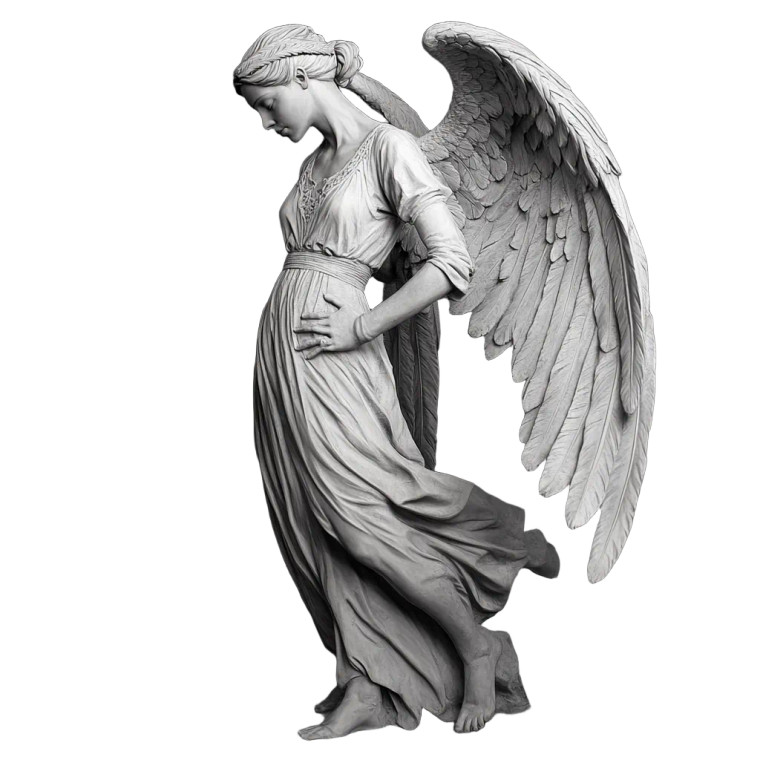 Guardian Angel Sculpture Vinyl Car Decal Sticker – Waterproof & UV-Resistant 8"