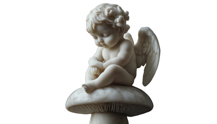 Baby Angel Statue V7 Vinyl Car Decal Sticker – Waterproof & UV-Resistant 8"