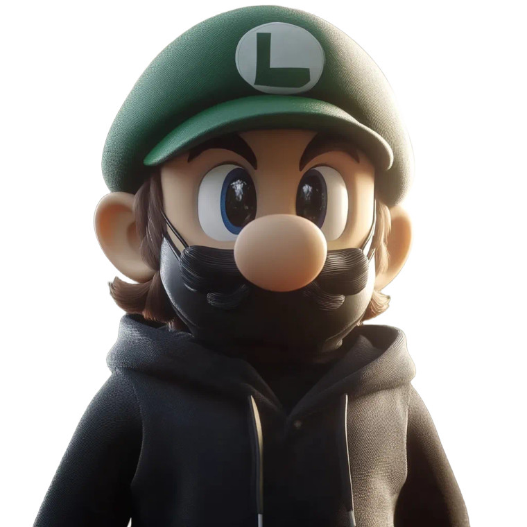 Luigi In Mask V3 Vinyl Car Decal Sticker – Waterproof & UV-Resistant 8"