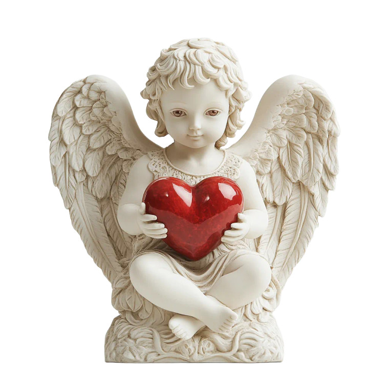 Angel Heart Sculpture Vinyl Car Decal Sticker – Waterproof & UV-Resistant 8"