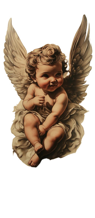 Baby Cherub Tattoo Vinyl Car Decal Sticker – Waterproof & UV-Resistant 8"