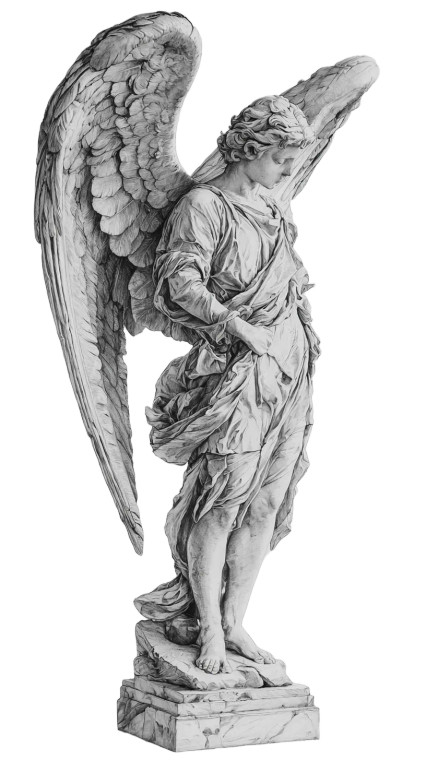 Winged Statue Drawing Vinyl Car Decal Sticker – Waterproof & UV-Resistant 8"
