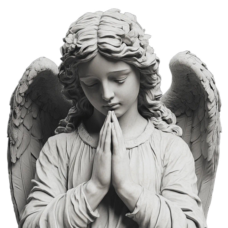 Praying Angel Statue V9 Vinyl Car Decal Sticker – Waterproof & UV-Resistant 8"