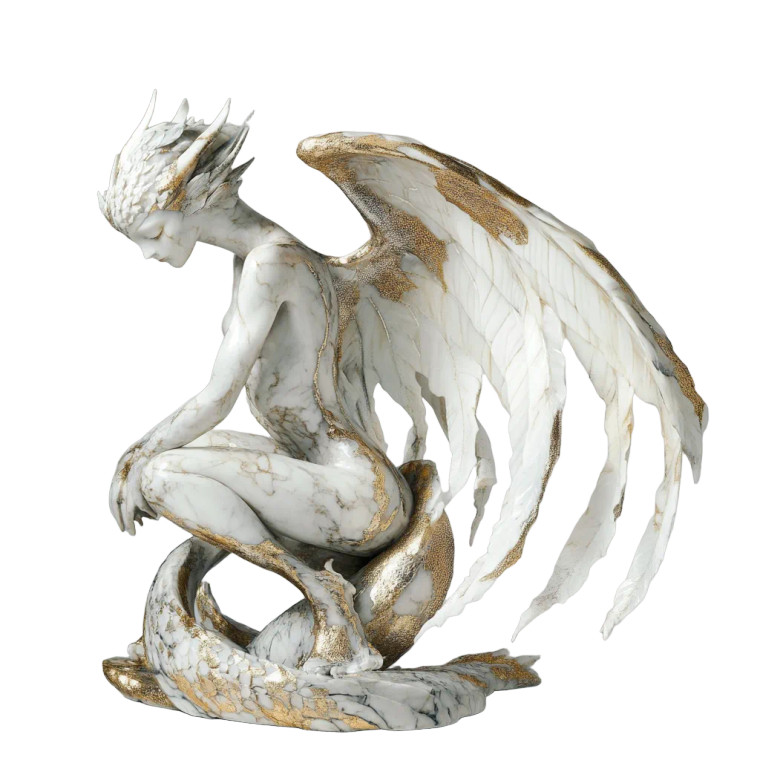 Dragon-Woman Hybrid Vinyl Car Decal Sticker – Waterproof & UV-Resistant 8"