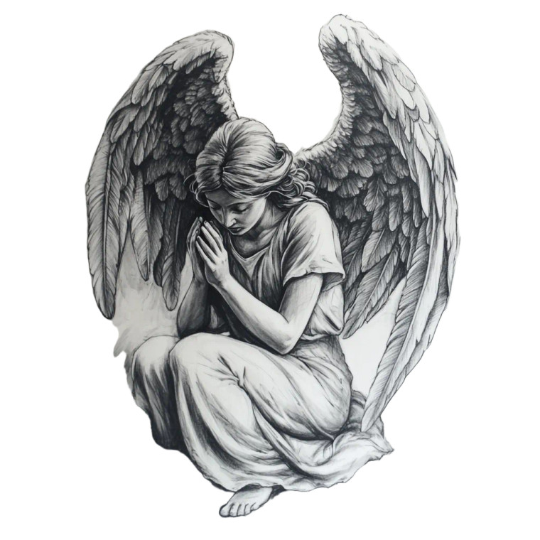 Guiding Angel Tattoo Vinyl Car Decal Sticker – Waterproof & UV-Resistant 8"