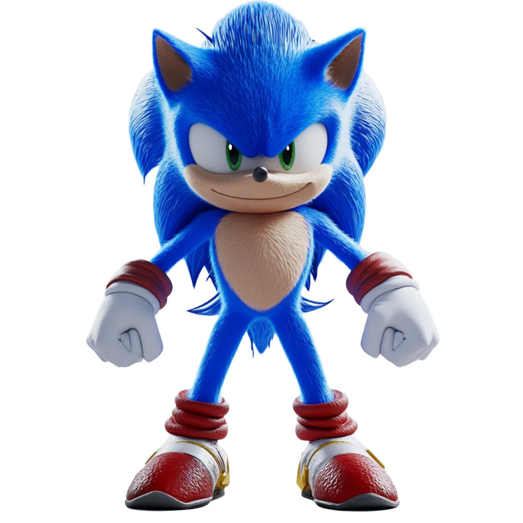 Classic Sonic Portrait Vinyl Car Decal Sticker – Waterproof & UV-Resistant 8"