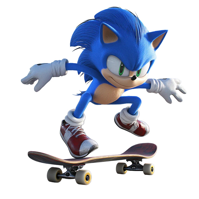 Sonic Skateboarding Vinyl Car Decal Sticker – Waterproof & UV-Resistant 8"