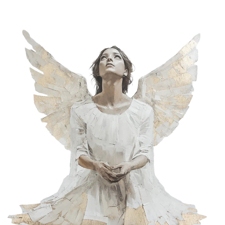 Futuristic Biblical Angel Vinyl Car Decal Sticker – Waterproof & UV-Resistant 8"