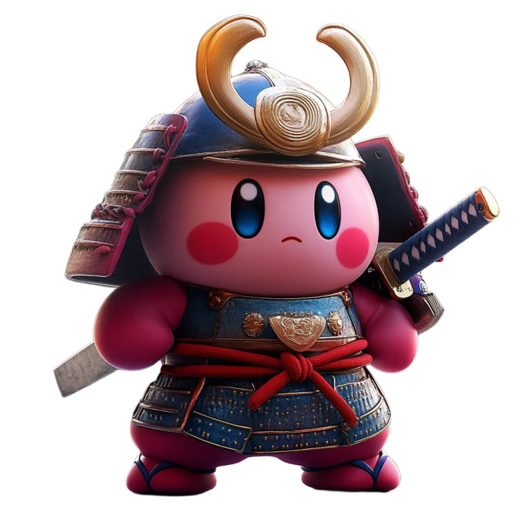 Samurai Kirby Vinyl Car Decal Sticker – Waterproof & UV-Resistant 8"