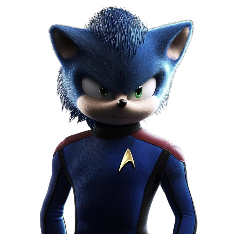 Sonic In Starfleet Vinyl Car Decal Sticker – Waterproof & UV-Resistant 8"