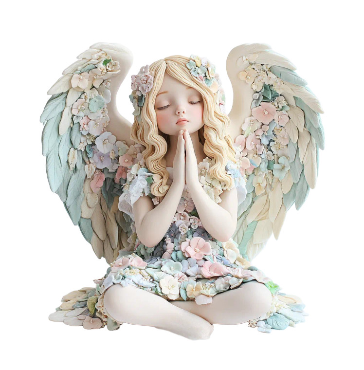 Praying Angel Girl Vinyl Car Decal Sticker – Waterproof & UV-Resistant 8"
