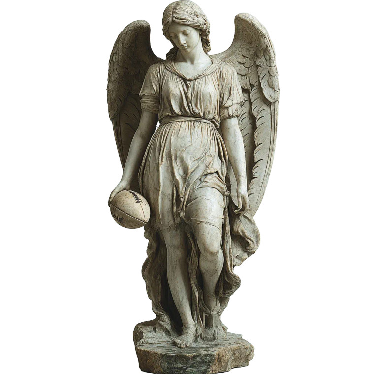 Roman Angel Football Sculpture Vinyl Car Decal Sticker – Waterproof & UV-Resistant 8"