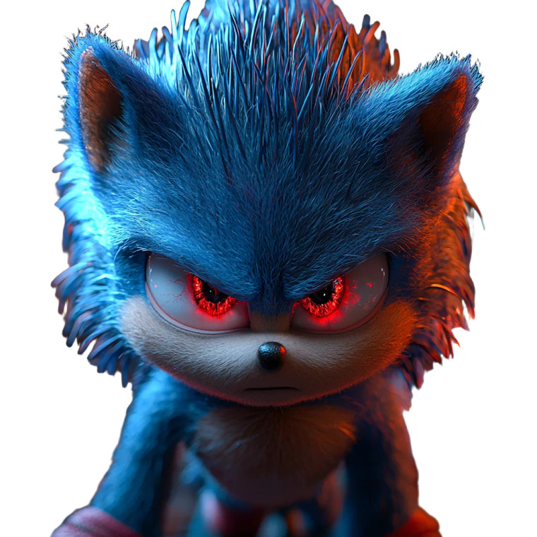 Angry Sonic Vinyl Car Decal Sticker – Waterproof & UV-Resistant 8"