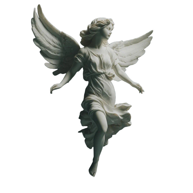 Flying Angel Statue V6 Vinyl Car Decal Sticker – Waterproof & UV-Resistant 8"