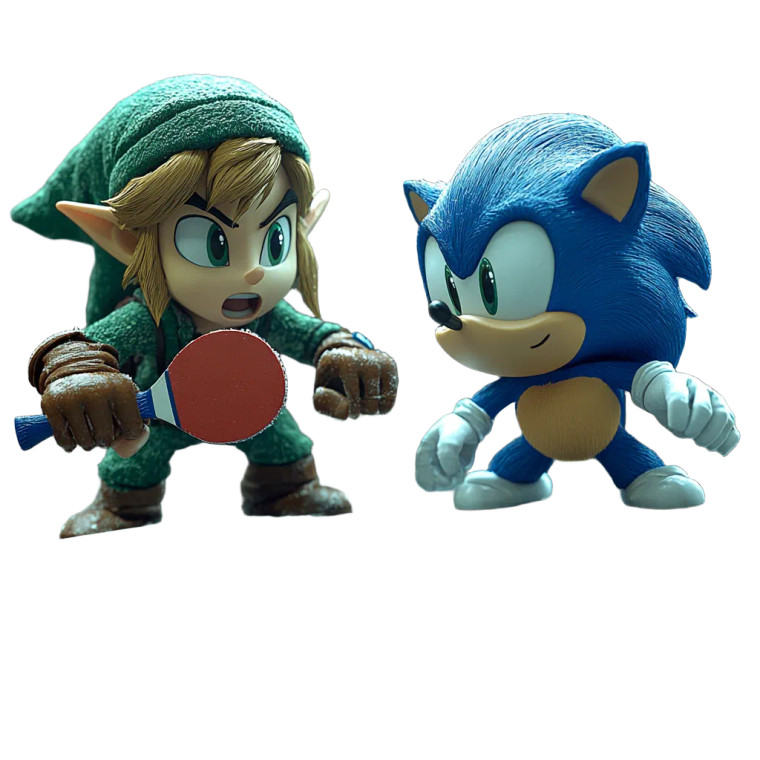 Zelda Vs Sonic Ping Pong Vinyl Car Decal Sticker – Waterproof & UV-Resistant 8"