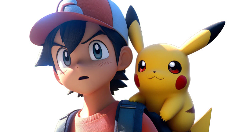 Ash With Pikachu V5 Vinyl Car Decal Sticker – Waterproof & UV-Resistant 8"