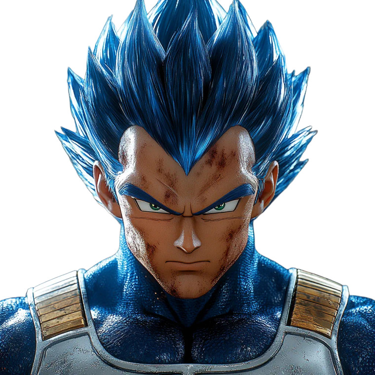 Vegeta Warrior Portrait Vinyl Car Decal Sticker – Waterproof & UV-Resistant 8"