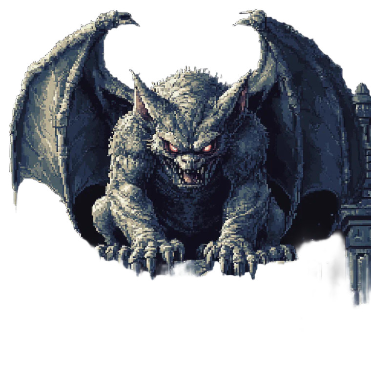 8-Bit Gargoyle Vinyl Car Decal Sticker – Waterproof & UV-Resistant 8"