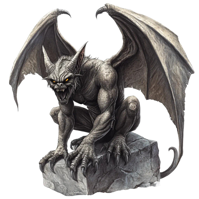 Victorian Gargoyle Illustration Vinyl Car Decal Sticker – Waterproof & UV-Resistant 8"