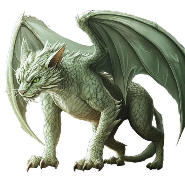 Fierce Cat Dragon Vinyl Car Decal Sticker – Waterproof & UV-Resistant 8"