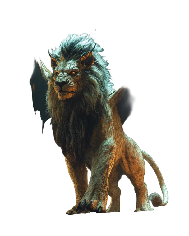 Fearsome Manticore Prowling Vinyl Car Decal Sticker – Waterproof & UV-Resistant 8"